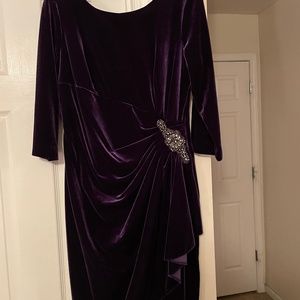 Cocktail Formal purple velvet dress